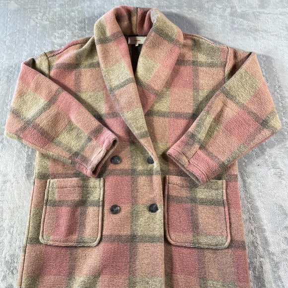 Xirena Jacket Coat Womens Medium Cole Plaid Mink Rose Soft Neutral USA - Picture 3 of 12